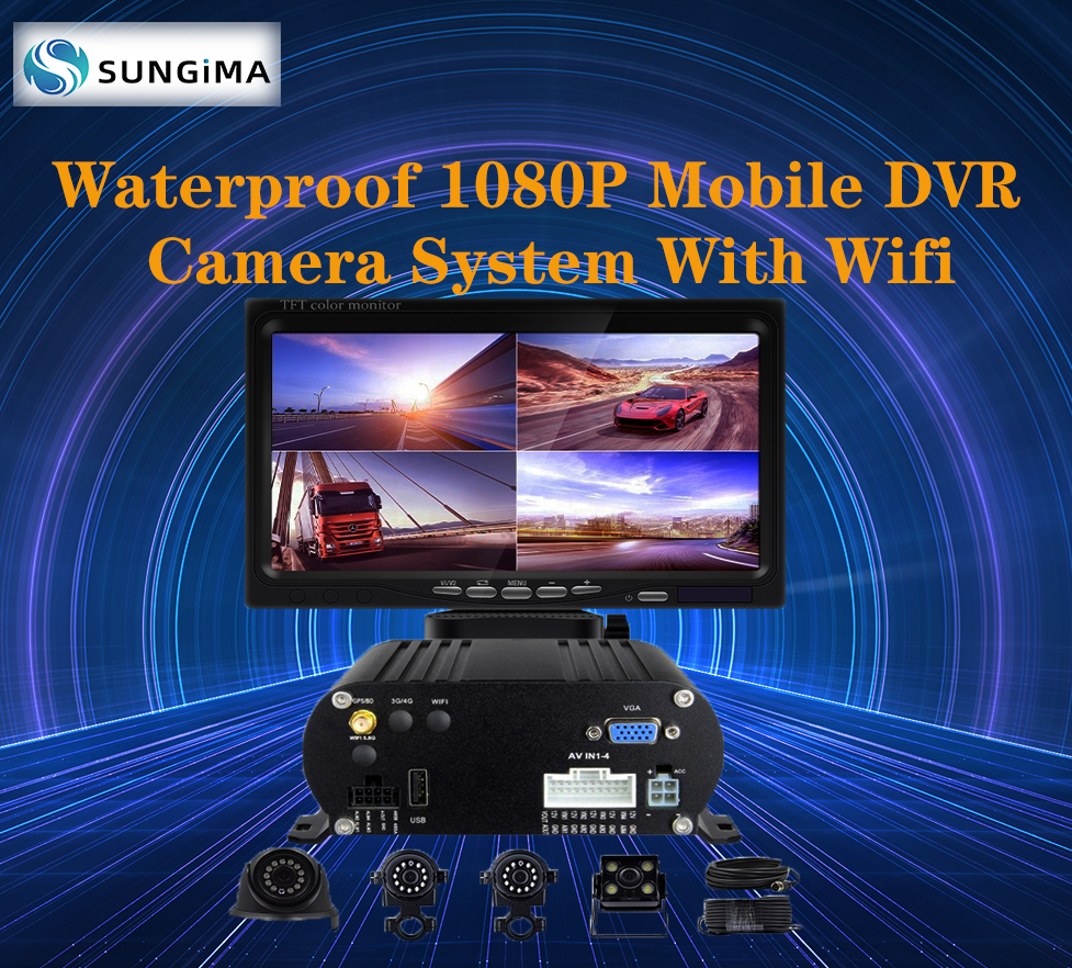 Waterproof 1080P Mobile DVR 128GB Vehicle MDVR Video Recorder Kit Camera System With Wifi